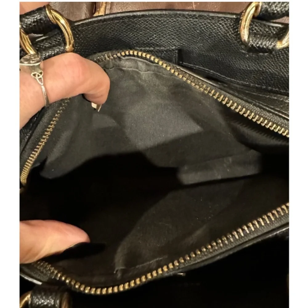 Coach Mini Lillie Carryall Black Pebbled Leather EUC - Picture 12 of 15